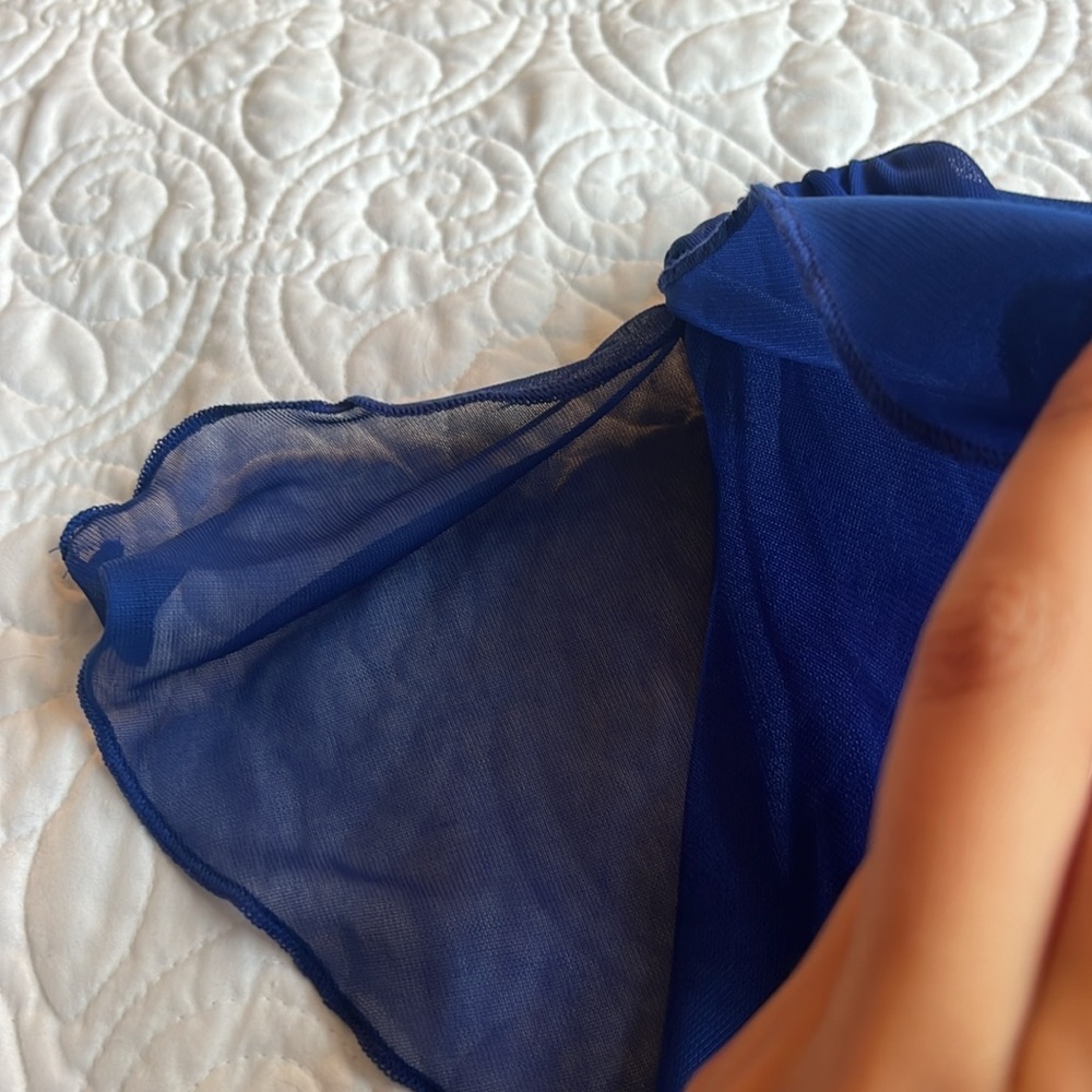 VALERIE BERTINELLI Black and Blue Formal Dress Size 8 - Picture 7 of 12